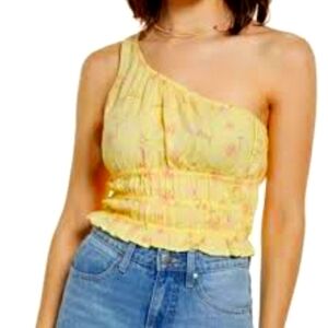 New! Nordstrom yellow lemonade society floral crop top size XS.